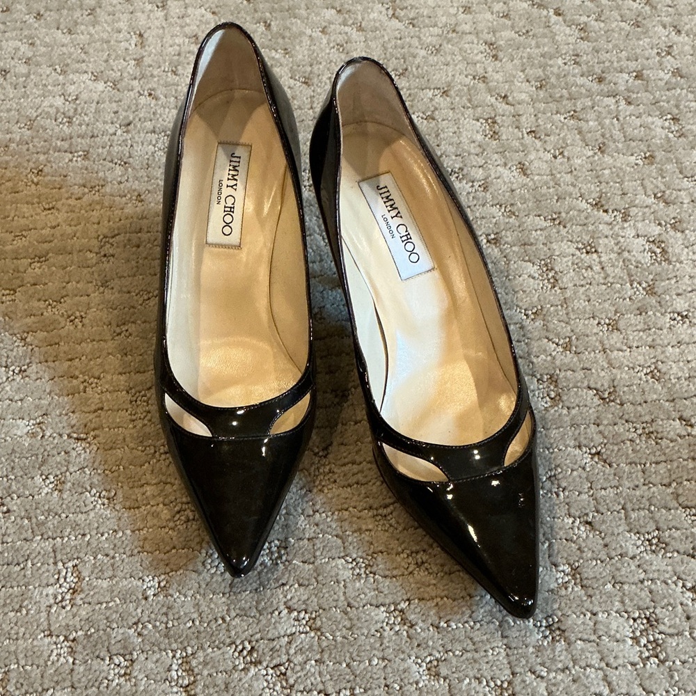 Jimmy Choo Brown Patent Leather Heels